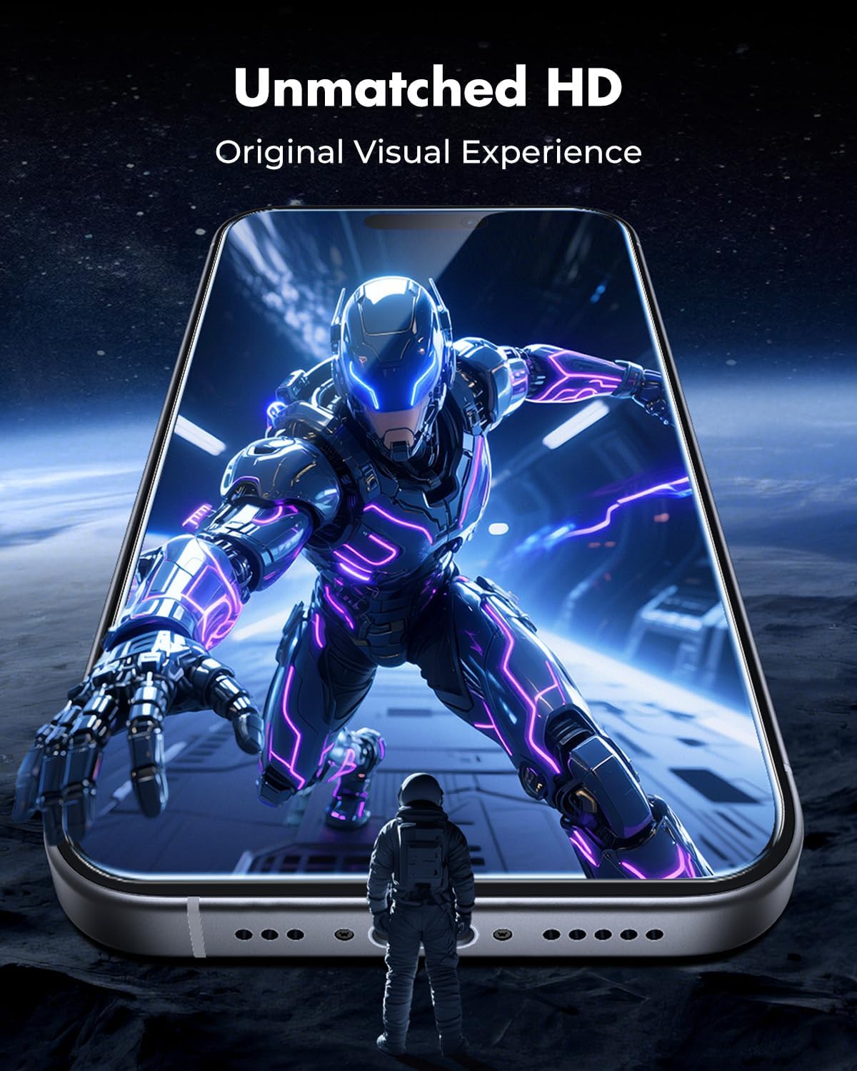 UNBREAKcable iPhone 16 Pro Max Screen Protector 3-Pack, 3 Tempered Glass + 3 Camera Lens Protectors, 9H Hardness, HD Clarity, Anti-Fingerprint, Case Friendly, 6.9 Inch