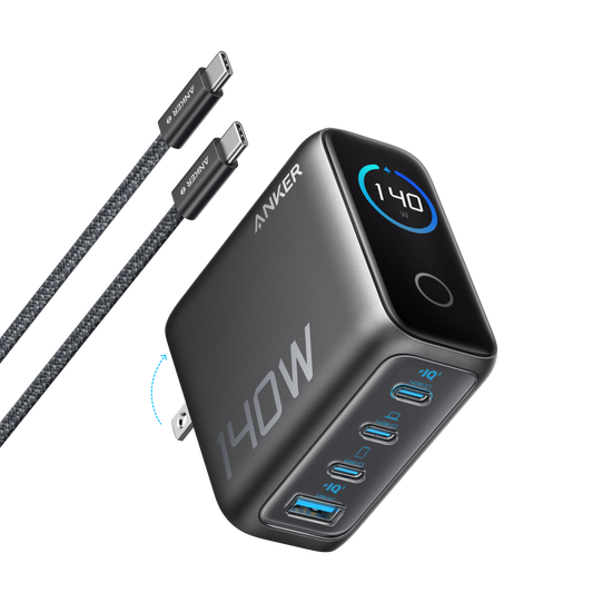 Anker Charger (140W, 4-Port, PD 3.1) with USB-C Cable