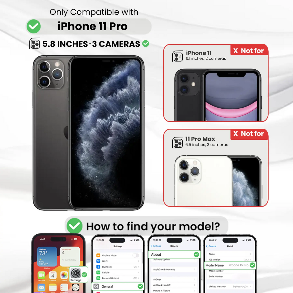 Entronix Clear Screen Protector Compatible with iPhone 11 Pro - 2-Piece Combo